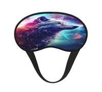 Mosytuky Starry Multicolored Wolf Print Sleep Mask for Back and Side Sleeper for Sleeping,Zero Eye Pressure Night Blindfold Ultralight Travel Nap Eye Cover