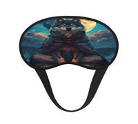 Mosytuky Starry Sky Moon Wolf Leader Print Sleep Mask for Back and Side Sleeper for Sleeping,Zero Eye Pressure Night Blindfold Ultralight Travel Nap Eye Cover