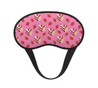 Mosytuky Strawberry Cake Print Sleep Mask for Back and Side Sleeper for Sleeping,Zero Eye Pressure Night Blindfold Ultralight Travel Nap Eye Cover