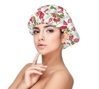 Mosytuky Strawberry1 Print Silky Satin Bonnet For Sleeping,Hair Bonnet For Women And Men,Adjustable Sleep Bonnet For Curly Hair