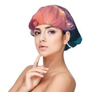 Mosytuky Sunshine Ocean Whale Print Silky Satin Bonnet For Sleeping,Hair Bonnet For Women And Men,Adjustable Sleep Bonnet For Curly Hair