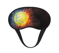Mosytuky Tennis Ball On Fire and Water Print Sleep Mask for Back and Side Sleeper for Sleeping,Zero Eye Pressure Night Blindfold Ultralight Travel Nap Eye Cover