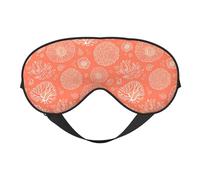 Mosytuky The Marine Theme with Beautiful Corals Print Sleep Eye Mask Blindfold with Elastic Strap Headband, Soft Eye Cover Eyeshade for Night Sleeping, Travel