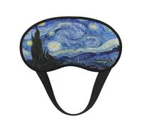 Mosytuky The Starry Night Print Sleep Mask for Back and Side Sleeper for Sleeping,Zero Eye Pressure Night Blindfold Ultralight Travel Nap Eye Cover