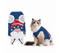 Mosytuky Three Gnome Independence Day Print Dog Surgery Recovery Suit After Spay, Highly-Stretchy Dog Onesie,Dog Onesie Protect Surgical Wound-Small