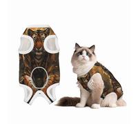 Mosytuky Tiger in The Fallen Leaf Forest Print Dog Surgery Recovery Suit After Spay, Highly-Stretchy Dog Onesie,Dog Onesie Protect Surgical Wound-Medium