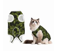Mosytuky Tropical Palm Leaves Fern Leaf Print Dog Surgery Recovery Suit After Spay, Highly-Stretchy Dog Onesie,Dog Onesie Protect Surgical Wound-Small