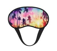 Mosytuky Tropical Palm Tree at Sunset Print Sleep Mask for Back and Side Sleeper for Sleeping,Zero Eye Pressure Night Blindfold Ultralight Travel Nap Eye Cover