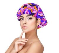 Mosytuky Tropics Leaf Print Silky Satin Bonnet For Sleeping,Hair Bonnet For Women And Men,Adjustable Sleep Bonnet For Curly Hair