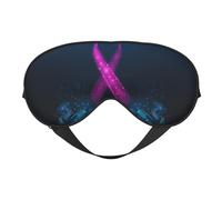 Mosytuky Two Human Hands are Holds Ribbon Awareness Print Sleep Eye Mask Blindfold with Elastic Strap Headband, Soft Eye Cover Eyeshade for Night Sleeping, Travel