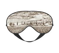 Mosytuky Vineyard Landscape 1 Print Sleep Eye Mask Blindfold with Elastic Strap Headband, Soft Eye Cover Eyeshade for Night Sleeping, Travel