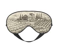 Mosytuky Vineyard Landscape Print Sleep Eye Mask Blindfold with Elastic Strap Headband, Soft Eye Cover Eyeshade for Night Sleeping, Travel