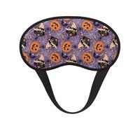 Mosytuky Vintage Halloween Black Cat Print Sleep Mask for Back and Side Sleeper for Sleeping,Zero Eye Pressure Night Blindfold Ultralight Travel Nap Eye Cover