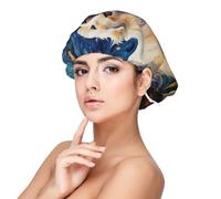 Mosytuky Vintage Starry Sky Labrador A Print Silky Satin Bonnet For Sleeping,Hair Bonnet For Women And Men,Adjustable Sleep Bonnet For Curly Hair