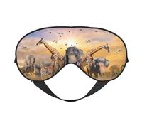 Mosytuky Vintage Wildlife Protection Print Sleep Eye Mask Blindfold with Elastic Strap Headband, Soft Eye Cover Eyeshade for Night Sleeping, Travel