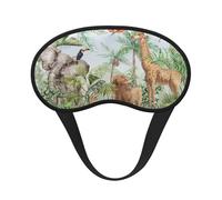 Mosytuky Watercolor African Animals Wildlife Print Sleep Mask for Back and Side Sleeper for Sleeping,Zero Eye Pressure Night Blindfold Ultralight Travel Nap Eye Cover