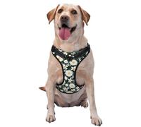 Mosytuky White Daisies and Bee Tactical Dog Harness for Small Medium Large Dogs No Pull Adjustable Pet Harness Reflective Working Training Easy Control Pet -X-Large