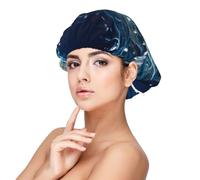 Mosytuky White Jellyfish Dansing In The Ocean Print Silky Satin Bonnet For Sleeping,Hair Bonnet For Women And Men,Adjustable Sleep Bonnet For Curly Hair