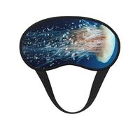 Mosytuky White Jellyfish Dansing in The Ocean Print Sleep Mask for Back and Side Sleeper for Sleeping,Zero Eye Pressure Night Blindfold Ultralight Travel Nap Eye Cover