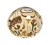Mosytuky Wild West Cowboy Print Shower Cap For Women,Elastic And Reusable,Double Waterproof Layers Bathing Hat