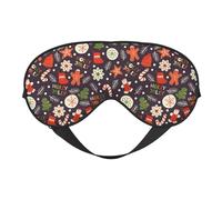 Mosytuky Winter Holiday Christmas Print Sleep Eye Mask Blindfold with Elastic Strap Headband, Soft Eye Cover Eyeshade for Night Sleeping, Travel