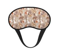 Mosytuky Woodland Animals in Neutral Tones Print Sleep Mask for Back and Side Sleeper for Sleeping,Zero Eye Pressure Night Blindfold Ultralight Travel Nap Eye Cover