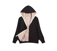 MOSZ Women Fall Winter Warm Hoodie Fleece Lined Zip Up Sweatshirt Jacket Coat Ladies Loose Butterfly Print Cardigans Fleece Tops Long Sleeves Front Pockets