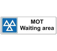MOT Waiting Area Safety Sign (L) - 1mm Plastic Sign (300mm x 100mm)