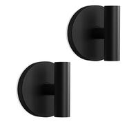 MOTAIPEAK Suction Cup Hooks for Shower, Shower Hooks for Inside Shower, No Drill Towel Hooks for Bathroom, Removable Suction Hooks for Glass, Mirror, Tile, Waterproof, Rustproof - Black (2 Pack)