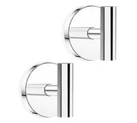 MOTAIPEAK Suction Cup Hooks for Shower, Shower Hooks for Inside Shower, No Drill Towel Hooks for Bathroom, Removable Suction Hooks for Glass, Mirror, Tile, Waterproof, Rustproof - Chrome (2 Pack)