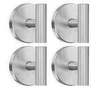 MOTAIPEAK Suction Cup Hooks for Shower, Shower Hooks for Inside Shower, No Drill Towel Hooks for Bathroom, Removable Suction Hooks for Glass, Mirror, Tile, Waterproof, Rustproof - Silver (4 Pack)