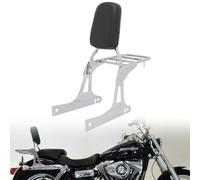 Motaux Passenger Sissy Bar Backrest with Luggage Rack for Harley Dyna Street Bob Wide Glide Super Glide Custom FXDC Low Rider FXDL, Chrome