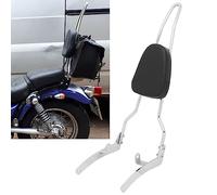 Motaux Passenger Tall Sissy Bar Rear Backrest Pad for Yamaha Virago 400 535 XV400 XV535 All Years, Chrome