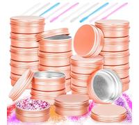 MotBach 24 Pack 1oz Tin Jars, 30ml Metal Tin cans, 1Ounce Aluminum tin can jar Containers with Screw Lid for Lotion Bars, Beard Balm, Spices, Salve, Balms, Toiletries, Creams, Samples, Makeup Cosmetic