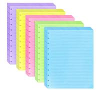 MotBach 60 Sheets Letter Size Discbound Lined Refill Paper, A4 Loose Leaf Paper 5 Colors 11-Disc Refillable Pre-punched College Ruled Notebooks Planner Inserts, 120gsm Thicken Paper, 8.5'' x 11''