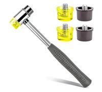 MotBach Small Rubber Mallet Hammers 25mm Double Faced Rubber and Plastic Head, Two-Sided Rubber Hammer Small Plastic Mallet with 4Pcs Replacement Head for Jewelry, Leather, Wood, DIY, Furniture Setup