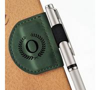 MOTEERLLU Bygone Mark Bookmark with Pen Holder, Initial Personalized Leather Magnetic Book Mark, Custom Bookmarks for Women & Men, Ideal Gift for Book Lovers, Readers