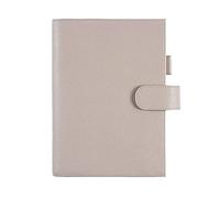 Moterm Leather Cover for A5 Notebook - Fits Hobonichi Cousin, Stalogy and Midori MD Planner, with Pen Loop, Card Slots and Back Pocket (Pebble Taupe)