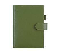 Moterm Leather Cover for A5 Notebook - Fits Hobonichi Cousin, Stalogy and Midori MD Planner, with Pen Loop, Card Slots and Back Pocket (Kiesel-Olive Green)
