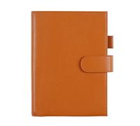 Moterm Leather Cover for A5 Notebook - Fits Hobonichi Cousin, Stalogy and Midori MD Planner, with Pen Loop, Card Slots and Back Pocket (Pebble Burnt Orange)