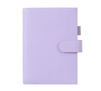 Moterm Leather Cover for A5 Notebook - Fits Hobonichi Cousin, Stalogy and Midori MD Planner, with Pen Loop, Card Slots and Back Pocket (Pebble Lavender)