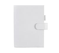 Moterm Leather Cover for A5 Notebook - Fits Hobonichi Cousin, Stalogy and Midori MD Planner, with Pen Loop, Card Slots and Back Pocket (Pebble Cream)