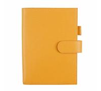 Moterm Leather Cover for A5 Notebook - Fits Hobonichi Cousin, Stalogy and Midori MD Planner, with Pen Loop, Card Slots and Back Pocket (Pebble Mustard)
