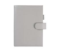 Moterm Leather Cover for A5 Notebook - Fits Hobonichi Cousin, Stalogy and Midori MD Planner, with Pen Loop, Card Slots and Back Pocket (Kiesel Grey)