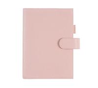 Moterm Leather Cover for A5 Notebook - Fits Hobonichi Cousin, Stalogy and Midori MD Planner, with Pen Loop, Card Slots and Back Pocket (Pebble Dust Rose)