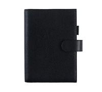 Moterm Leather Cover for A5 Notebooks - Fits Hobonichi Cousin, Stalogy, and Midori MD Planners with Back Pocket (Cailloux-noir)