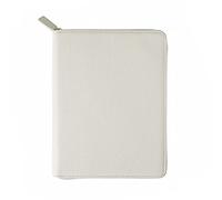 Moterm Zip Leather Case for A5 Notebooks - Fits Hobonichi Cousin, Stalogy and Midori MD Planner (Pebble Cream)