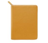 Moterm Zipper Leather Case for A5 Notebooks - Fits Hobonichi Cousin, Stalogy and Midori MD Planner (Pebble Mustard)