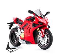 Moteur Cycle Simulation Miniature Jouet 1:10 for V4S die-cast Off-road motorcycle Street Alloy model Battery not included(Red)