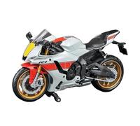 Moteur Cycle Simulation Miniature Jouet 1:12 for YZF-R1M Motorcycles Alloy Motorcycle Model Shock Absorbers Collection Toy Battery not included(White)